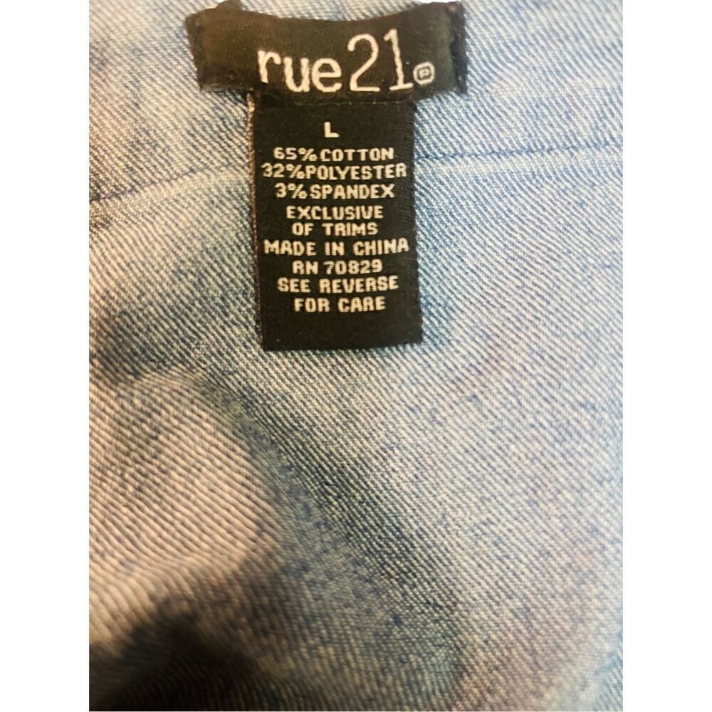 Rue 21 Sleeveless Overall Denim Dress Size Large - Picture 9 of 13